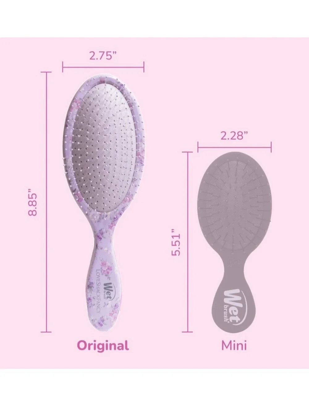 NWT LoveShackFancy x Wet Brush Limited Edition Original Detangler - Hibiscus HTF